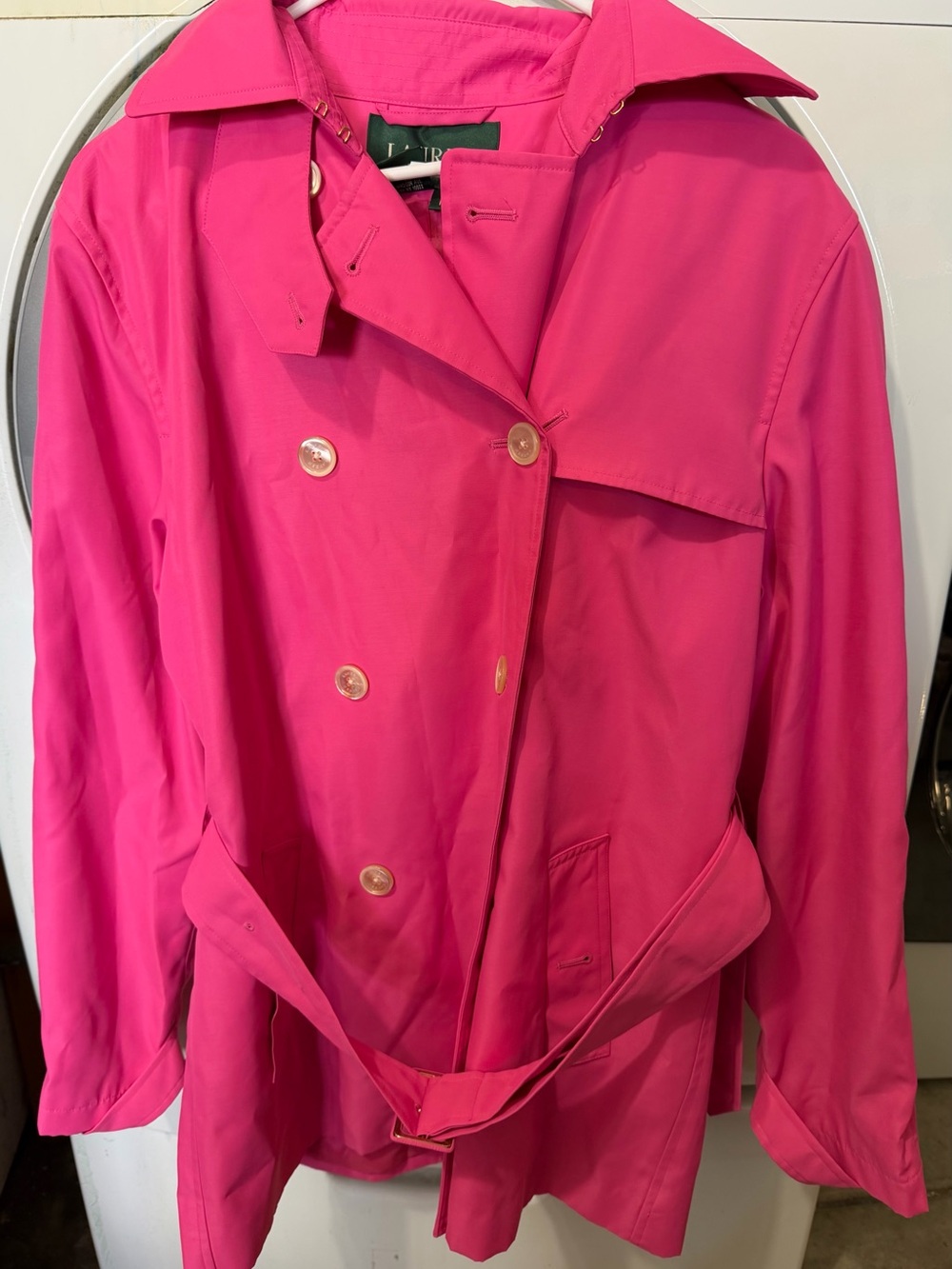 Ralph Lauren Hot Pink Double-Breasted Trench Coat